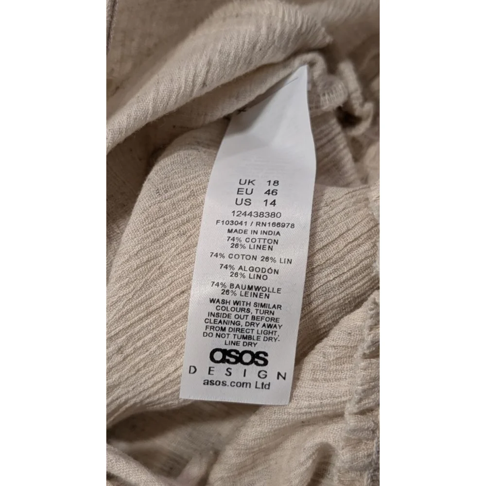 Women's ASOS DESIGN Plus Size 14 Beige Crop Top with Drawstring
